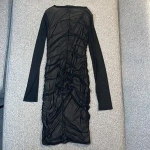 Fashion Nova | Dresses | Fashion Nova Ruched Mess Dress Black | Poshmark